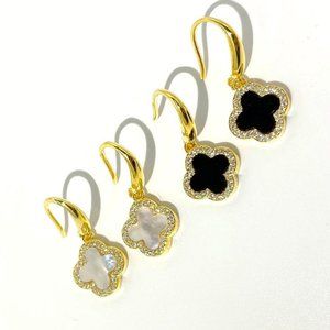 14k GP Sterling silver 10.5mm Clover Earrings